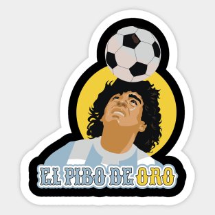 El Pibe de Oro - Diego Maradona Head Juggle Portrait for True Football Aficionados Sticker